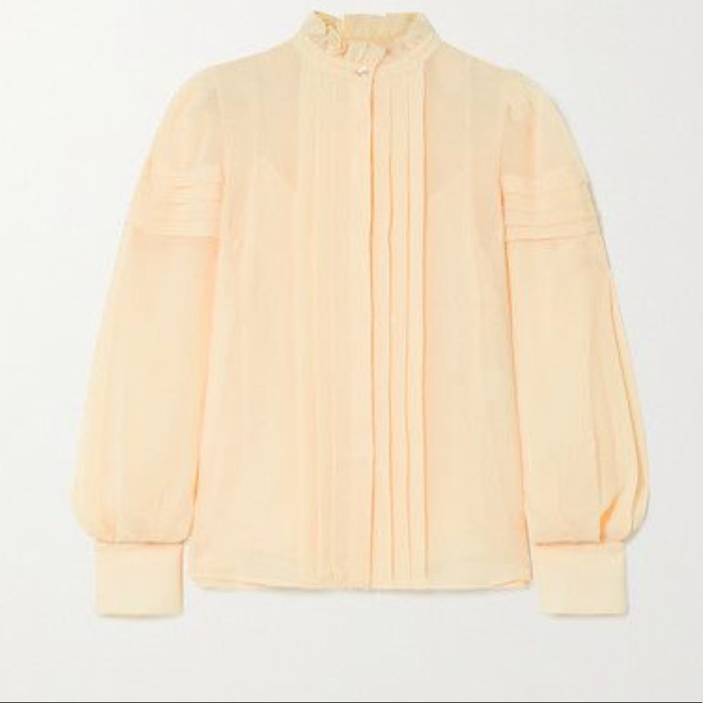 Cream cotton tuxedo shirt